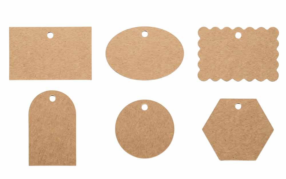 Etiquetas personalizadas troqueladas kraft o blancas